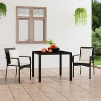 Sedie da Giardino con Cuscini 2 pz in Polyrattan Nere