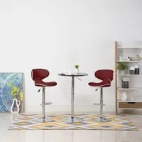 323649 Bar Stools 2 pcs Wine Red Faux Leather 323649