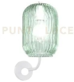 Applique bianco 1 luce vetro verde 1181bi-at-ve