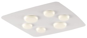 Plafoniera In Ferro Laccato Bianco Led Integrato Luce Naturale 5400 Lumen