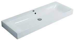 Lavabo sospeso rettangolare Cento 120cm H 10 x P 45 cm in ceramica bianco