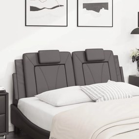 Cuscino testiera grigio 120 cm in similpelle