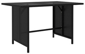 Set divani da giardino 10 pz con cuscini in polyrattan nero