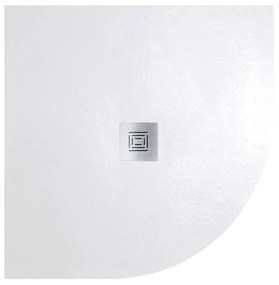 Piatto doccia SANYCCES in fibra di vetro semicircolare Logic 80 x 80 cm bianco