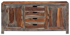 Credenza grigia 160x40x75 cm legno massello di sheesham