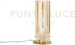 Lumetto magic oro e ambra 1 luce attacco e27 13x13x23cm in vetro e ...