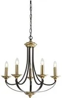 Lampadario Contemporaneo Campanile Acciaio Bronzo Marrone 5 Luci E14