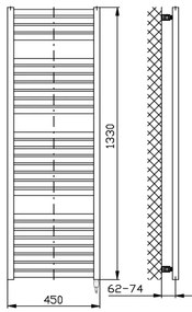Aqualine - Radiatore elettrico da bagno TONDI-E 500W/230V 133 cm bianco