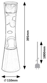 Rabalux 7028 - Lampada lava MINKA 1xGY6,35/20W/230V multicolore