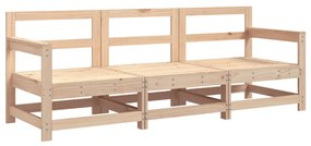 Set salotto da giardino 3 pz in legno massello di pino