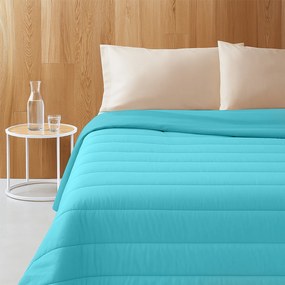 Trapuntino matrimoniale 250x260 cm turchese tinta unita