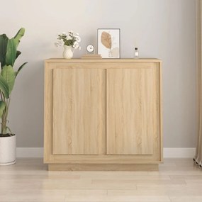 Credenza rovere sonoma 80x34x75 cm in legno multistrato