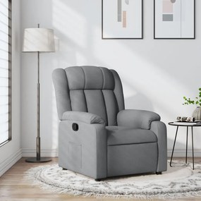 Poltrona Reclinabile İn Tessuto Grigio Chiaro /