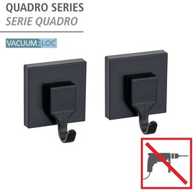 Ganci neri in plastica autobloccanti in set di 2 pezzi Quadro - Wenko