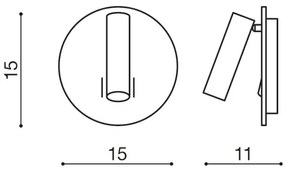 Azzardo AZ2424 - Luce Spot da parete a LED FARO LED/6W+LED/3W/230V