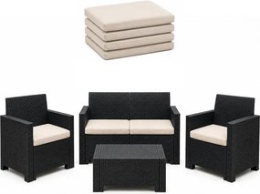 Cuscini Esterno e Giardino 55x45 cm Sfoderabili Beige Set 4
