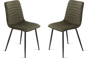Sedia imbottita in tessuto cannettato Verde CANNETO 2 sedie