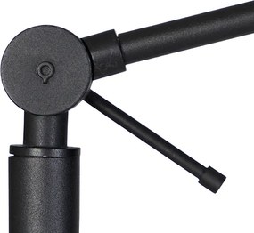 Lampada da terra moderna nera con paralume dorato 50 cm - Editor