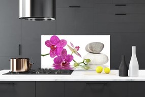 Pannello rivestimento parete cucina Fiore d'arte bianca 100x50 cm