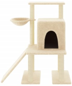 Albero per gatti con tiragraffi in sisal crema 96,5 cm