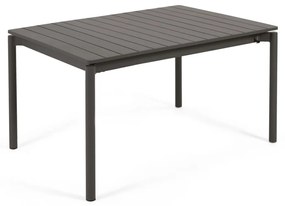 Kave Home - Tavolo da esterno Zaltana allungabile in alluminio grigio scuro opaco 140 (200) x 90 cm