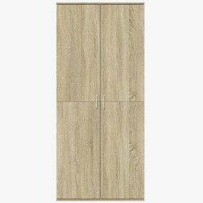 Credenza rovere sonoma 80x35x180 cm in legno multistrato