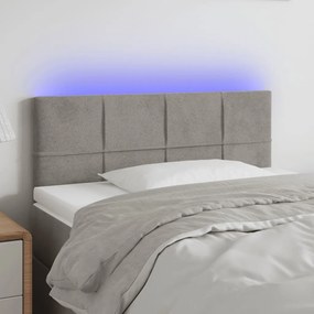 Testiera A Led Grigio Chiaro 90x5x78/88 Cm İn Similpelle /
