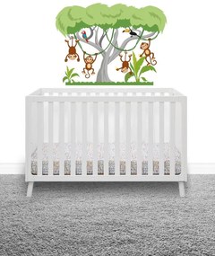 Adesivo murale Scimmie allegre sull'albero 70 x 52 cm