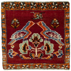 Shiraz Tappeto persiano 50 x 50 Rosso (Iran) Annodato A Mano