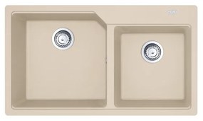 Lavello sopratop 2 vasche FRANKE City fragranite L 50 x L 86 cm avena