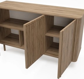 Cassettiera di colore naturale con effetto rovere 138x80x40 cm Salma – Marckeric