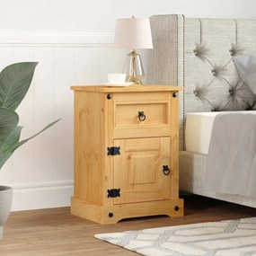 Comodino İn Legno Di Pino Messicano Corona Range 53x39x66 Cm /