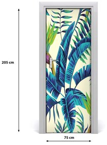 Adesivo per porta interna Foglie tropicali 75x205 cm