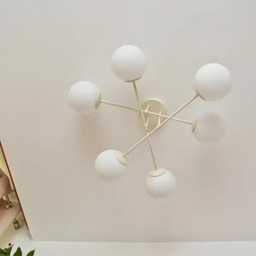 Plafoniera MOON 6xE27/15W/230V crema