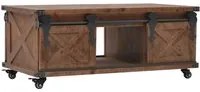 Tavolino da Caff in Legno Massello di Abete 91x51x38cm Marrone 246119