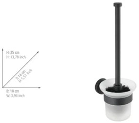 WENKO 24243100-WC scopino BOSIO BLACK 10x35 cm acciaio inossidabile/argentato/satinato