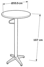 Tavolo bar da giardino rotondo in alluminio ø 55,5 cm Alicante - Ezeis