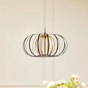 Lucande Lampada a sospensione Birger, nero/oro, ferro