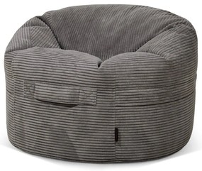 Pouf a sacco per bambini grigio scuro con rivestimento in velluto a coste Roll 80 – SLOWDOWN