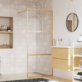 Parete Per Doccia Walk-in Vetro Trasparente Esg 80x195 Cm Oro /