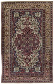 Isfahan Tappeto 220x130 (Iran) Annodato A Mano