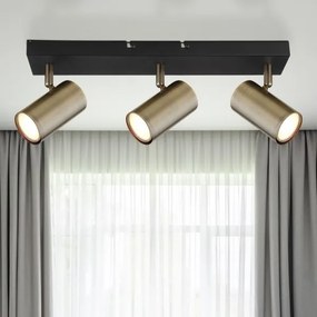 Globo 57911-3M - Faretto ROBBY 3xGU10/35W/230V nero/ottone