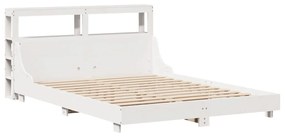 Letto senza materasso bianco 140x200 cm legno massello di pino