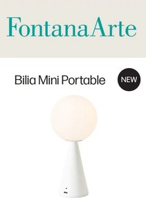 Fontana Arte Bilia mini base bianca RICARICABILE