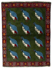 Gabbeh Tappeto persiano 110 x 150 Verde (Iran) Annodato A Mano
