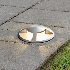 Lampada LED Anina da interrare, in alluminio Lucande, Alluminio / Grigio / Zincato, Alluminio, Moderno, Faretto da incasso da terra