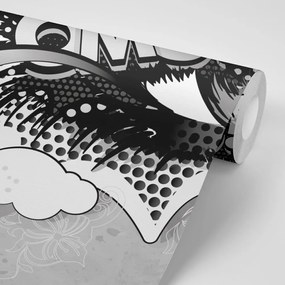 Carta da parati – Occhio graffiti grigio