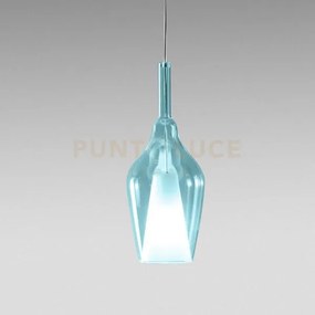 Ofelia s/12 -  vetro blu-trasparente e portalampada bianco 1 luce a...