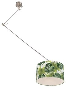 Lampada a sospensione moderna in acciaio con paralume a foglia 35 cm - Blitz