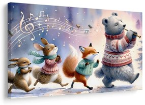 Quadro su tela – Animali che marciano al ritmo della musica
